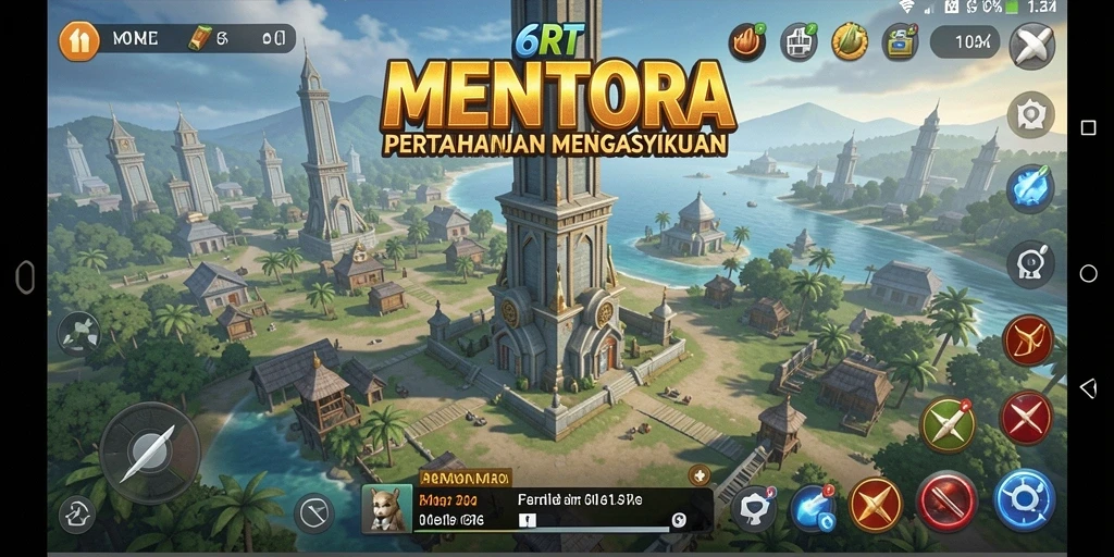 Gameplay seru Tower Defense dengan menara dan musuh yang beragam.