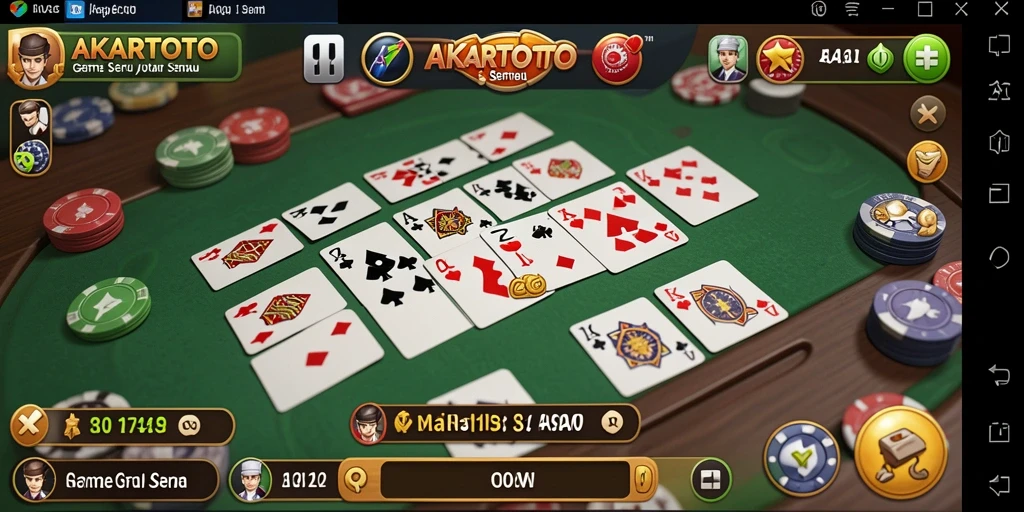Tampilan seru gameplay Gaple di AKARTOTO dengan grafis menarik.