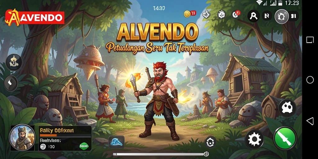 Screenshot utama ALVENDO menunjukkan gameplay seru dengan grafis yang memikat.