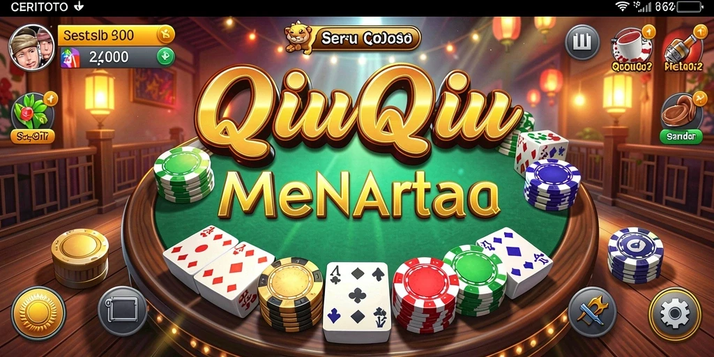 Tampilan menarik dari gameplay QiuQiu di CERITOTO.