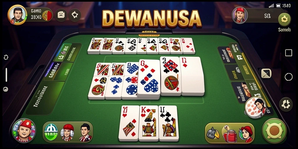 Screenshot gameplay DEWANUSA yang menampilkan aksi seru permainan Domino.