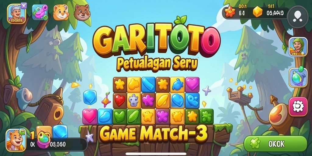 Gameplay seru GARITOTO dengan kombinasi warna-warni yang menarik.