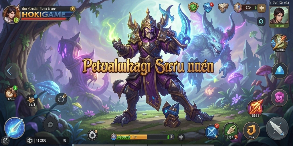 Screenshot gameplay HOKIGAME menampilkan tindakan seru dalam pertempuran RPG.