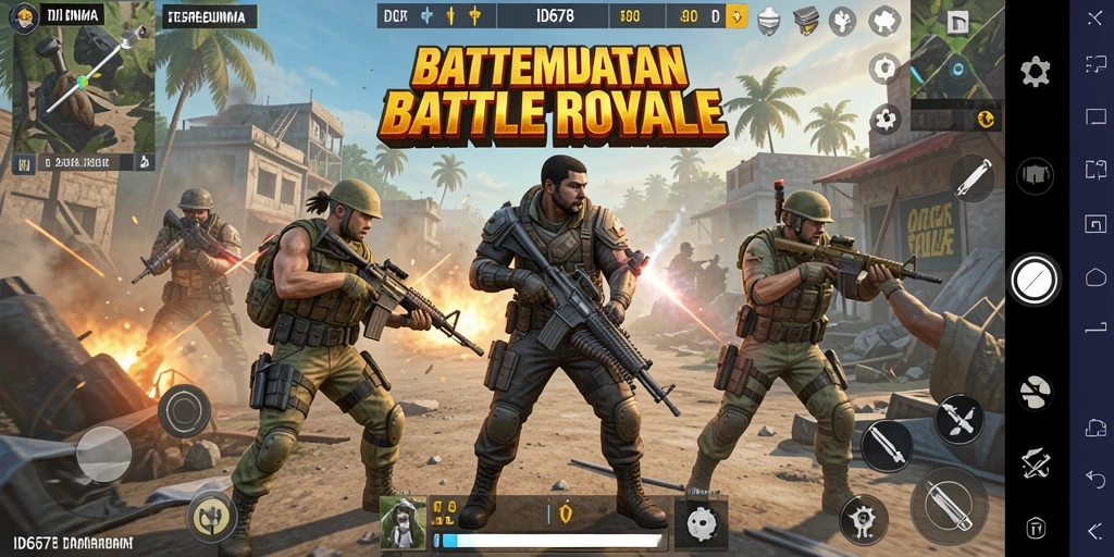 Gameplay seru dan intens di ID678 Battle Royale.