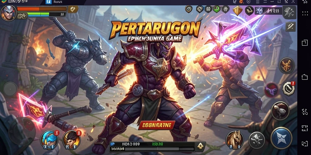Tampilan gameplay IDN789 yang penuh aksi dan pertarungan seru.