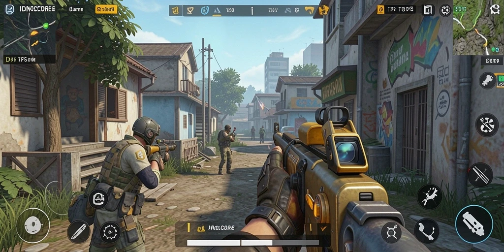 Tangkapan layar gameplay seru dalam IDNSCORE menunjukkan aksi intens.