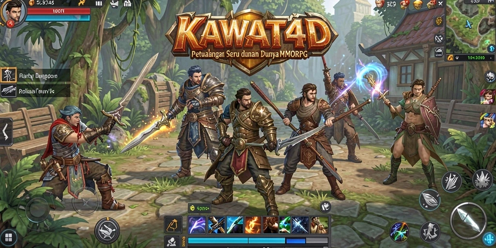 Gameplay KAWAT4D yang seru dalam dunia MMORPG yang luas.
