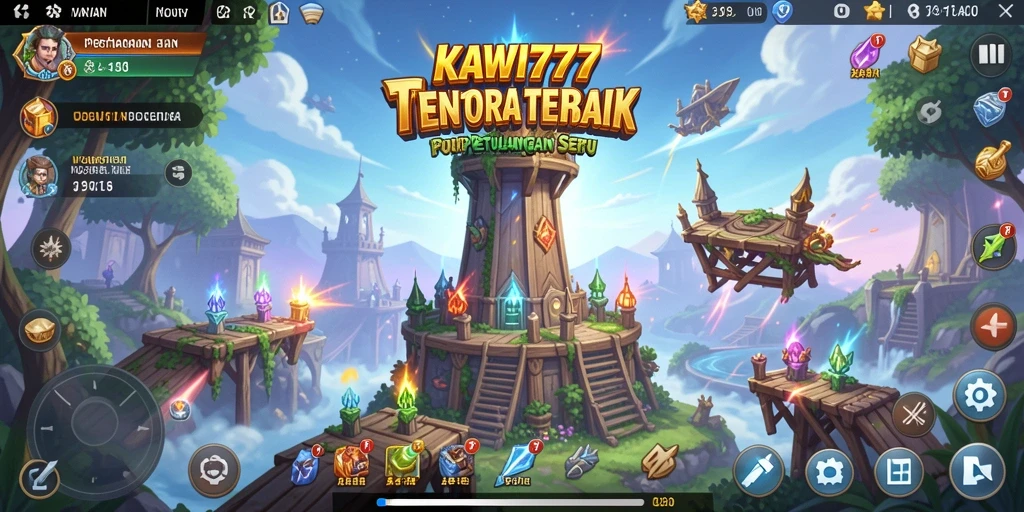 Tampilan gameplay KAWI777 yang menegangkan dan penuh aksi Tower Defense.