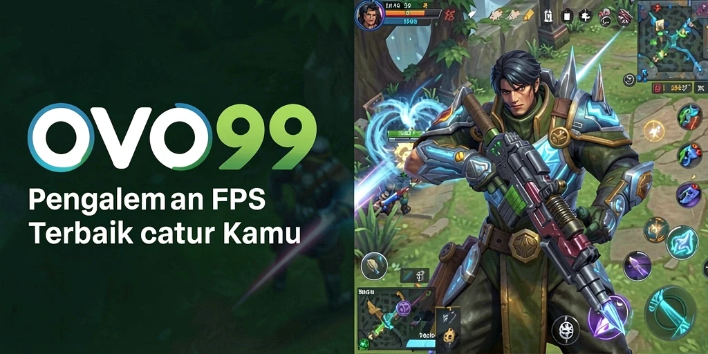Tampilan gameplay menegangkan dari OVO99 dengan aksi FPS yang intens.