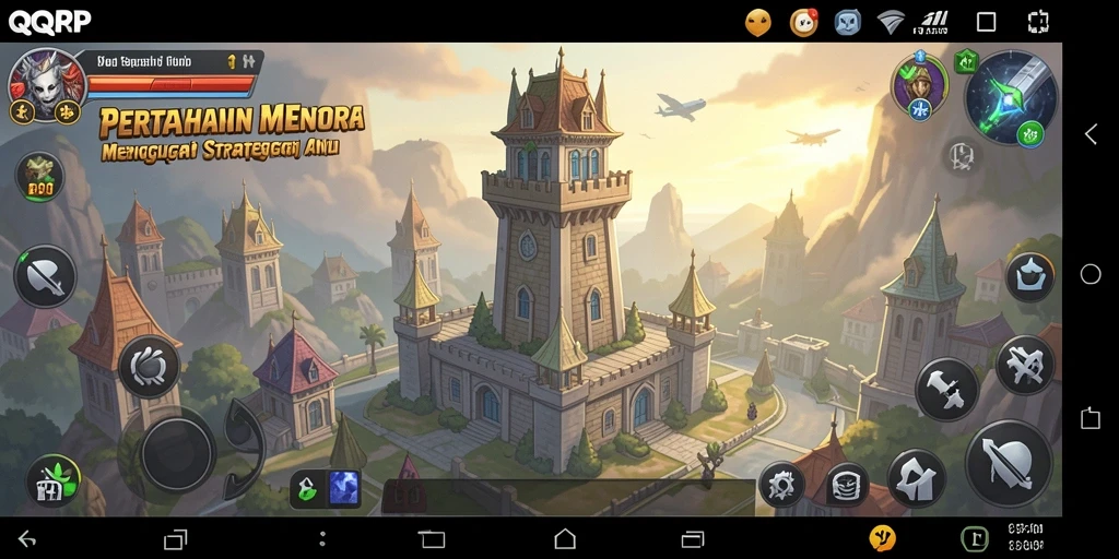 Tampilan gameplay menarik dalam game Tower Defense QQRP.