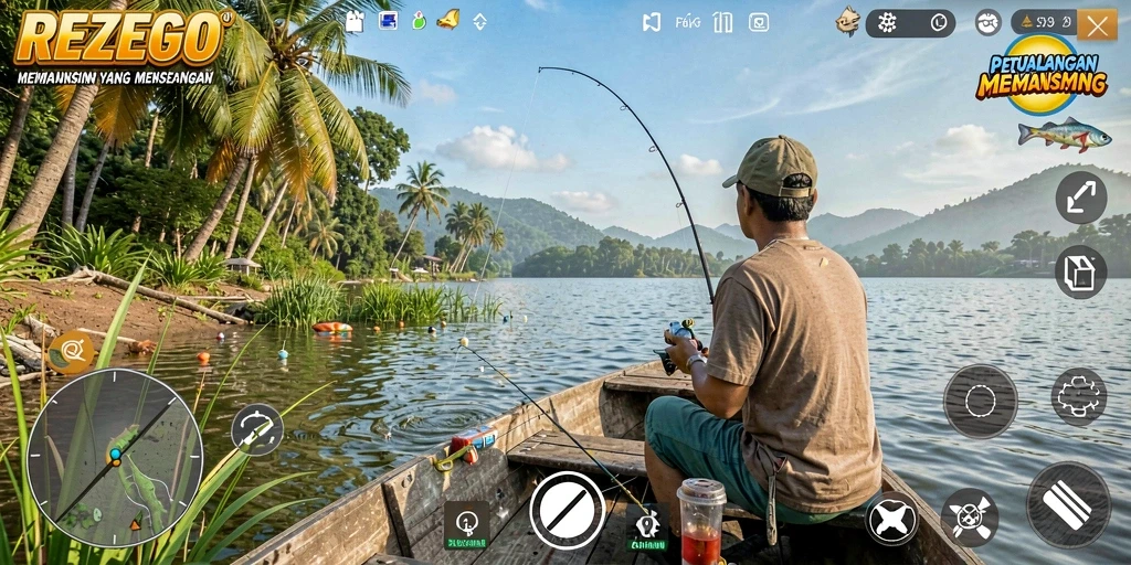 Gameplay seru dalam memancing ikan di REZEGO.