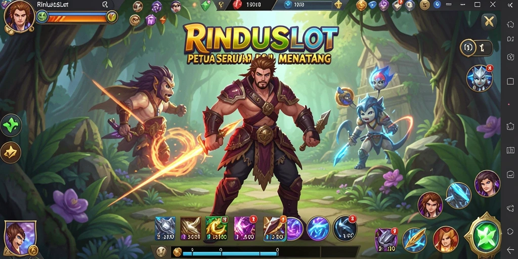 Screenshot gameplay RINDUSLOT menunjukkan aksi pertempuran yang intens.