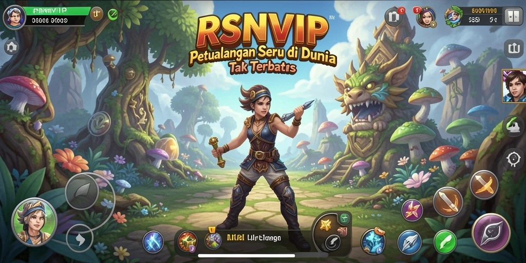Screenshot gameplay RSNVIP menampilkan aksi petualangan yang mendebarkan.