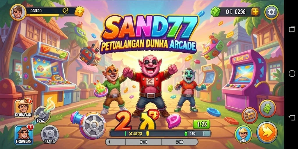 Tampilan gameplay SAND77 yang seru dan menantang di dunia arcade.